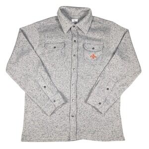 Rivalry Threads Iowa State Cyclones Gray Sweater Fleece Snap Front Shirt Jacket